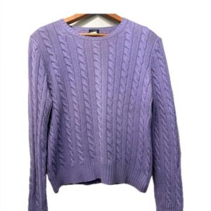 Vintage J.Crew Cable Knit Sweater Cotton/Cashmere Blend Size L